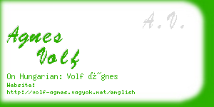 agnes volf business card